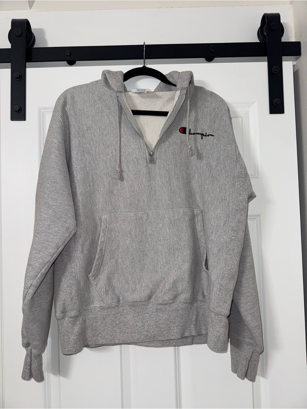 Champion Gray Quarter-Zip Hoodie with Pocket